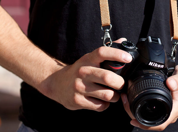 How camera strap connectors can connect a leather camera strap.