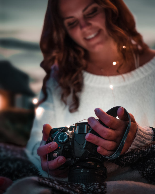 camera strap, camera wrist strap, prism photography, christmas lights, creative props 