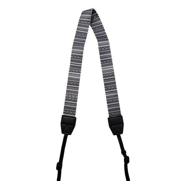 aztec geometric black and white camera strap for DSLR SLR camera, tether straps