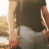 The Overlap Leather Camera Strap - Black
