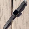 LEATHER APPLE WATCHBAND - STEEL GREY