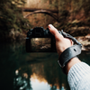 Leather Wrist Camera Strap - Grey